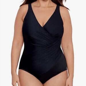 Miraclesuit Oceanus Black One Piece Swimsuit Bathing Suit 18 NWT 6516688